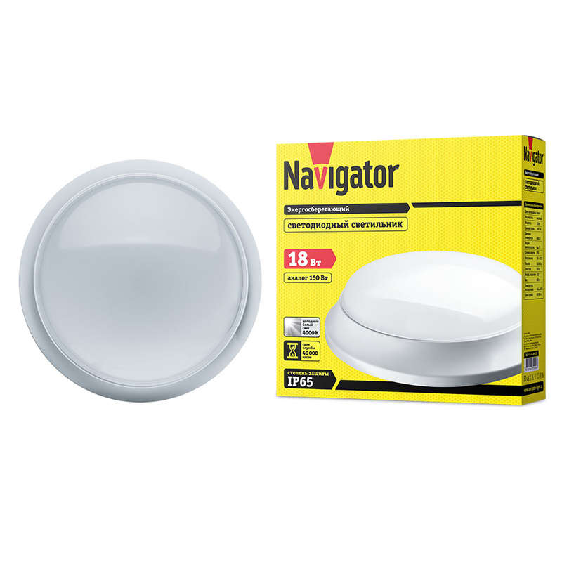 Светильник LED 71 920 NBL-P-18-4K-WH-LED 18Вт 4000К IP65 Navigator 71920