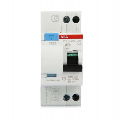 Выключатель автоматический дифференциального тока 2п (1P+N) C 6А 30мА тип AC 4.5кА DSH941R 2мод. ABB 2CSR145001R1064